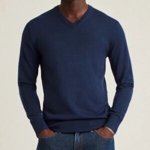 Bonobos Men's Cotton Cashmere Crew Neck Navy V- Neck Sweater